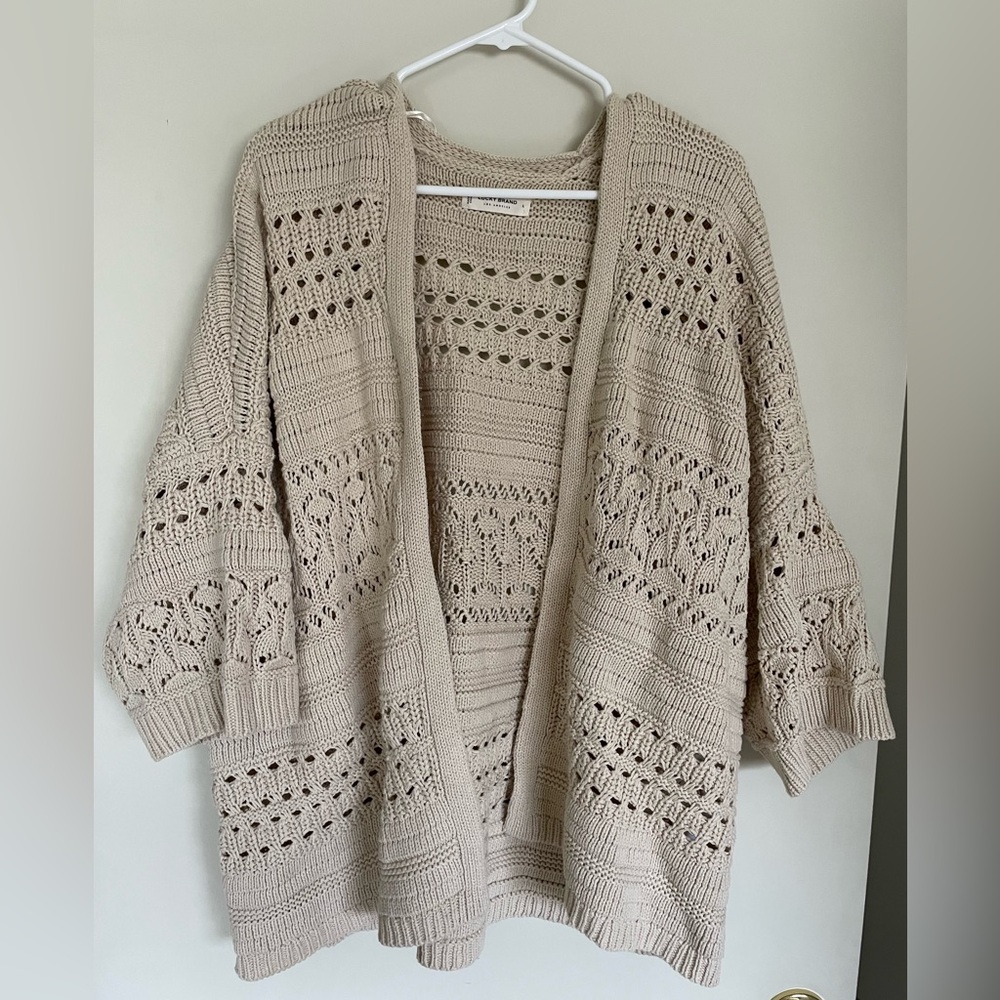 Lucky Brand Open Knit Cardigan in Cream